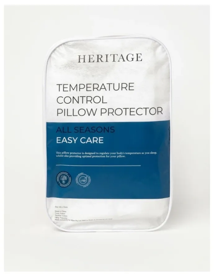 Heritage Temperature Control Pillow Protector in White