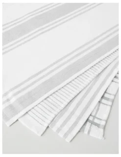 Heritage Terry Back Tea Towel Set of 4 Grey