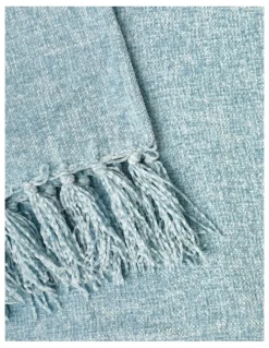 Heritage Valerie Chenille Velvet Throw 130x180cm in Blue