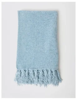 Heritage Valerie Chenille Velvet Throw 130x180cm in Blue