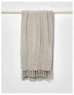 Heritage Valerie Chenille Velvet Throw 130x180cm in Silver