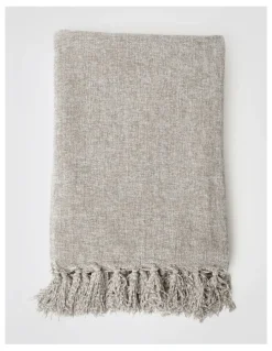 Heritage Valerie Chenille Velvet Throw 130x180cm in Silver