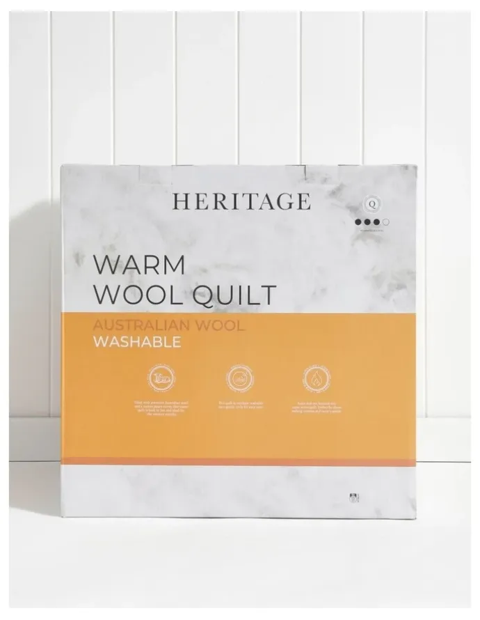 Heritage Warm Wool Quilt in White