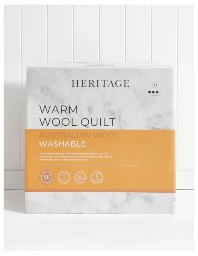 Heritage Warm Wool Quilt in White