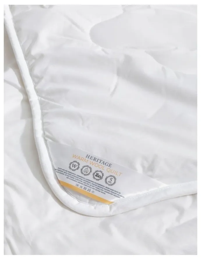 Heritage Warm Wool Quilt in White