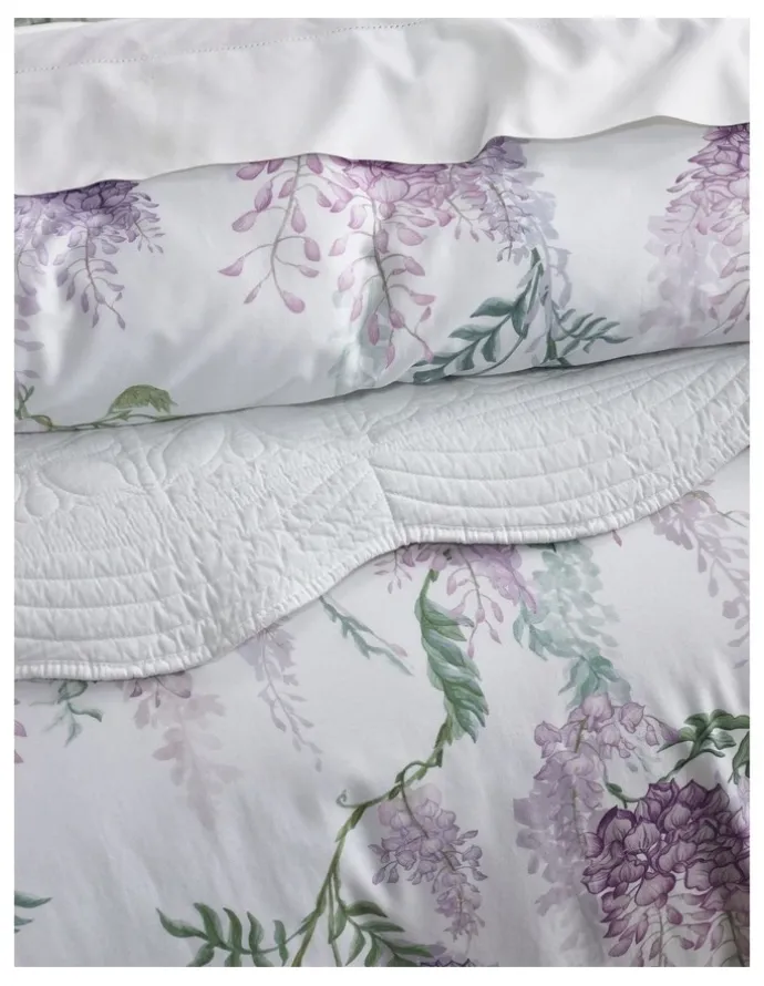 Heritage Wisteria Cotton Sateen Quilt Cover Set in Lilac