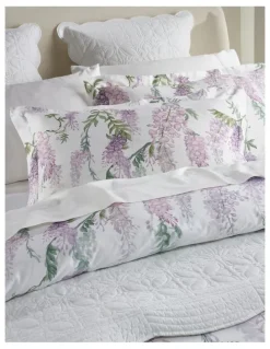 Heritage Wisteria Cotton Sateen Quilt Cover Set in Lilac