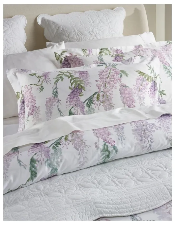 Heritage Wisteria Cotton Sateen Quilt Cover Set in Lilac