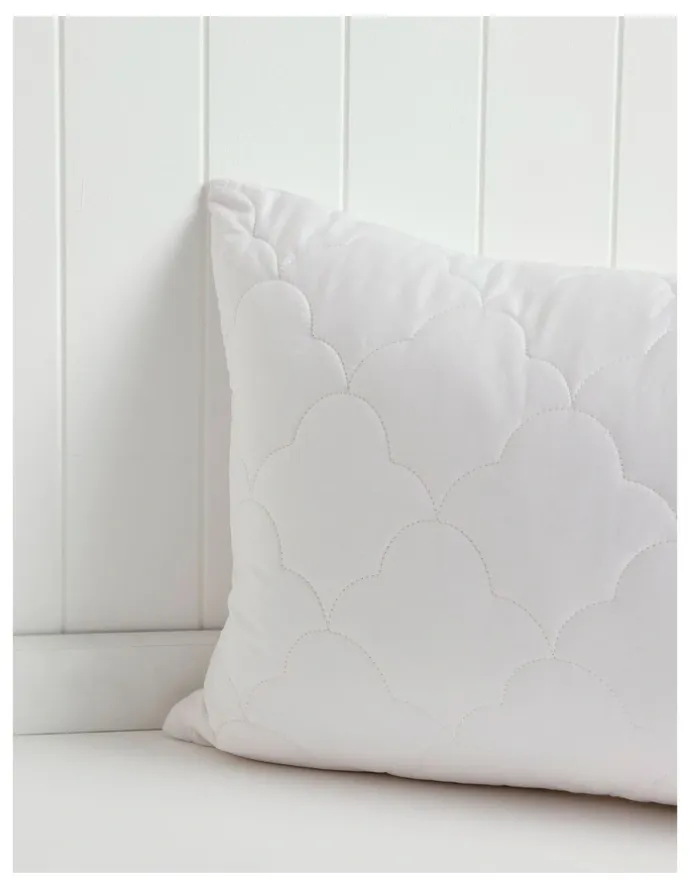 Heritage Wool Cotton Pillow Protector in White