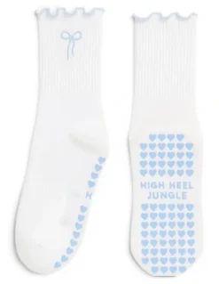 High Heel Jungle Bowtiful Lettuce Edge Grip Socks 3 Pairs in Multi