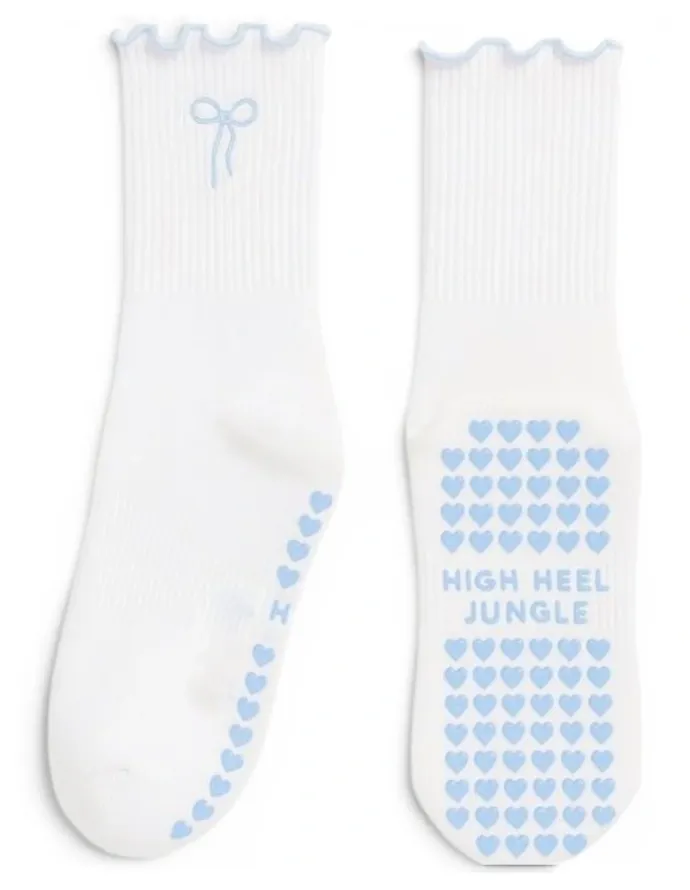 High Heel Jungle Bowtiful Lettuce Edge Grip Socks 3 Pairs in Multi