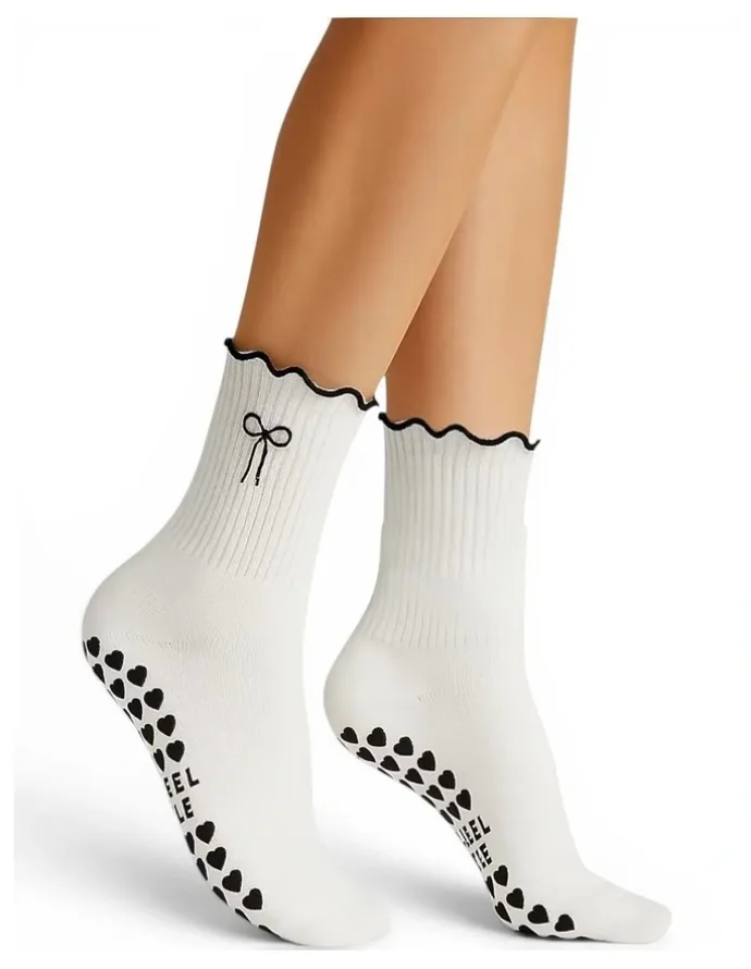 High Heel Jungle Bowtiful Lettuce Edge Grip Socks 3 Pairs in Multi