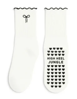 High Heel Jungle Bowtiful Lettuce Edge Grip Socks 3 Pairs in Multi
