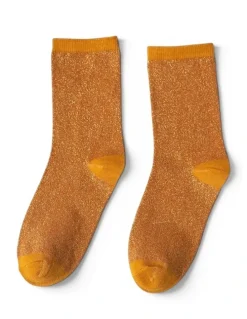 High Heel Jungle Lurex Trouser Socks in Brown