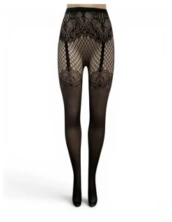 High Heel Jungle Suspend Reality Mesh Tights