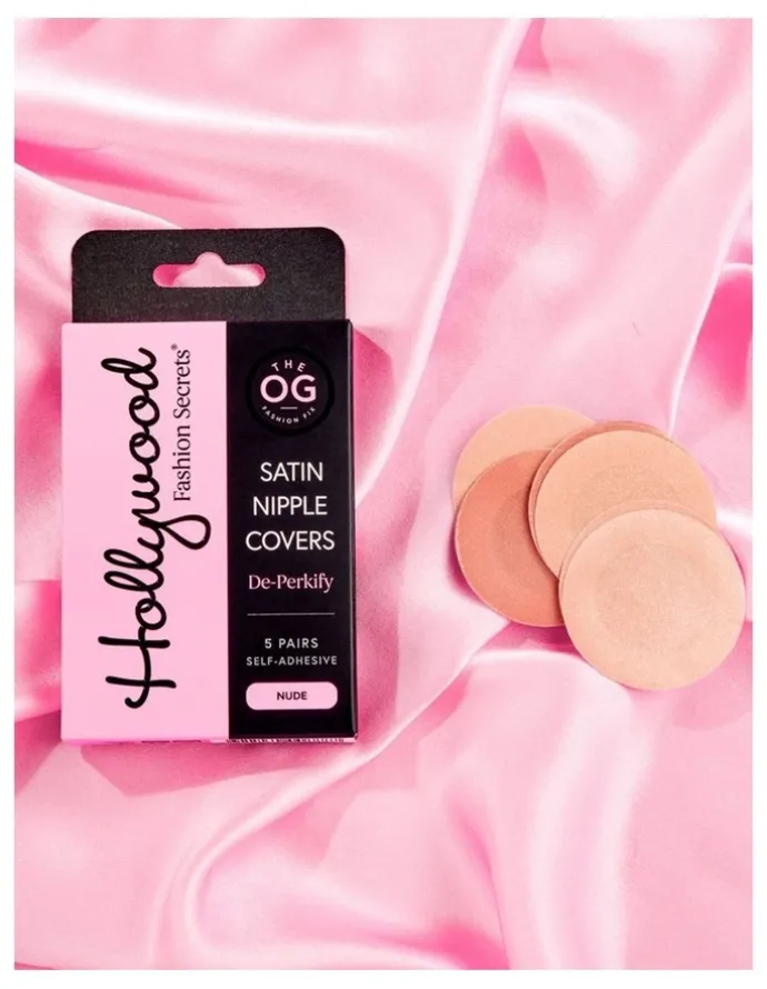 Hollywood Fashion Secrets Satin Nipple Covers in Nude