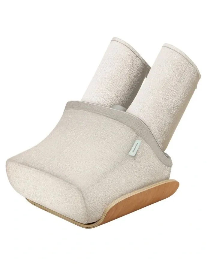 Homedics Luxe Compression Foot and Calf Massager in Grey/Wood FMS-502HGY-AU