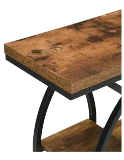 Homfurn 100CM Console Table, Industrial 4-Tier Sofa Table Entryway Table with Storage Shelves
