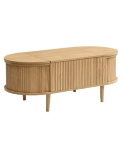 Homfurn Lift Up Coffee Table With Hidden Storage in Brown