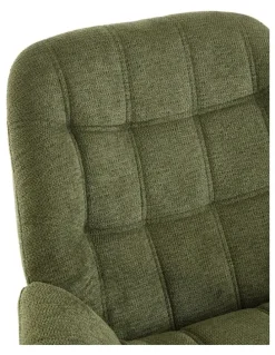 Homfurn Nordic Tufted Wingback Accent Chair in Olive Green Fabric