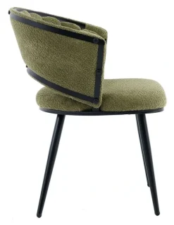 Homfurn Velvet Dining Chairs Set Of 2 iin Green