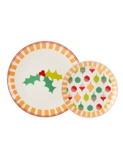 Hottie Jollie Plate Set 16 Piece in Yellow