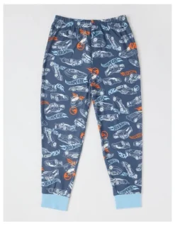 Hot Wheels Cosy Knit Pyjama With Socks in Stonewash