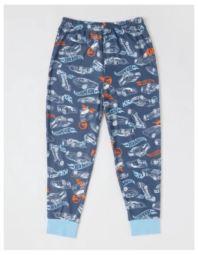 Hot Wheels Cosy Knit Pyjama With Socks in Stonewash