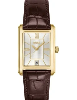 Hugo Boss Principle Dress Leather Dial 1514300 Watch in Brown