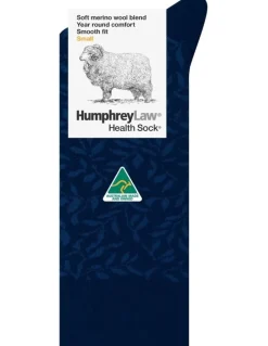 Humphrey Law Merino Wool Blend Health Over The Calf Socks in Navy/Denim