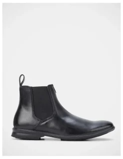 Hush Puppies Chelsea Leather Boots in Black