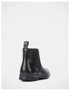 Hush Puppies Chelsea Leather Boots in Black
