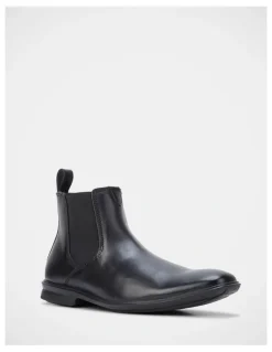 Hush Puppies Chelsea Leather Boots in Black