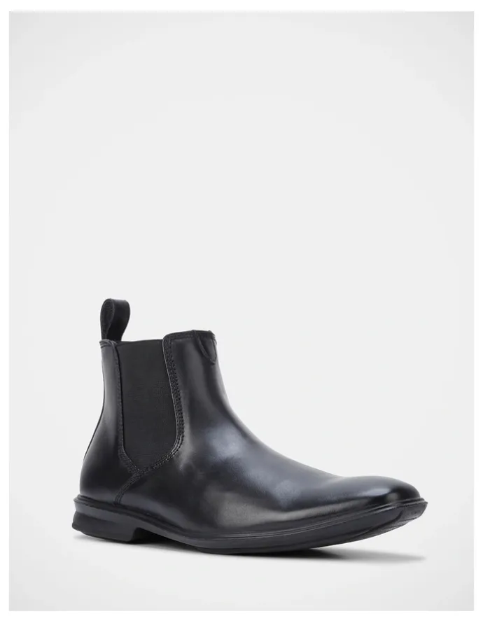 Hush Puppies Chelsea Leather Boots in Black