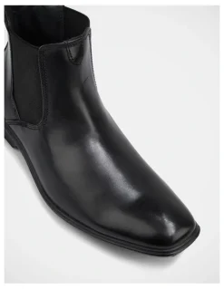 Hush Puppies Chelsea Leather Boots in Black