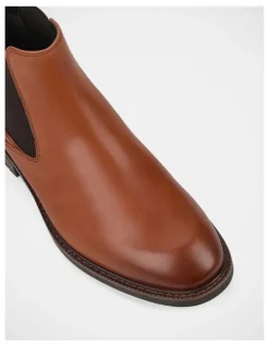 Hush Puppies League Boots in Cognac