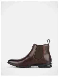 Hush Puppies Leather Chelsea Boot in Mahogany