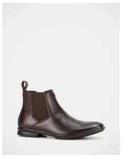 Hush Puppies Leather Chelsea Boot in Mahogany