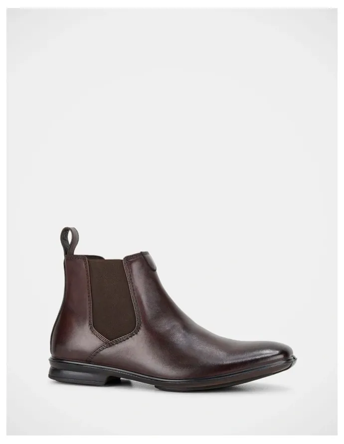 Hush Puppies Leather Chelsea Boot in Mahogany