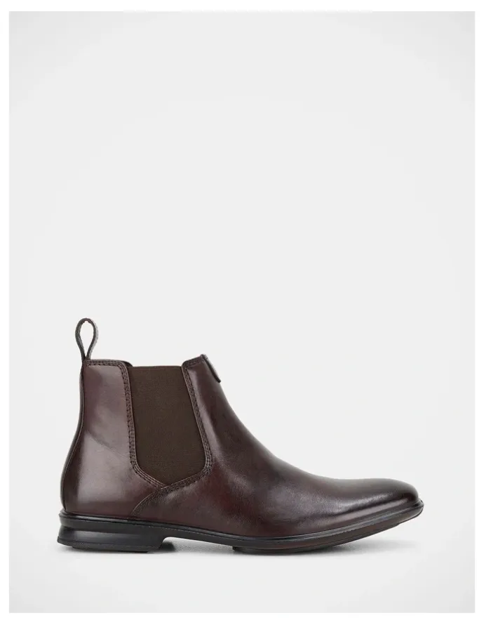 Hush Puppies Leather Chelsea Boot in Mahogany