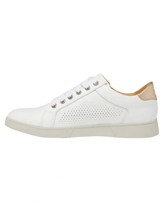 Hush Puppies Mimosa Perf Sneaker in White/Copper