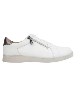 Hush Puppies Mimosa White Zip Up Sneaker in White