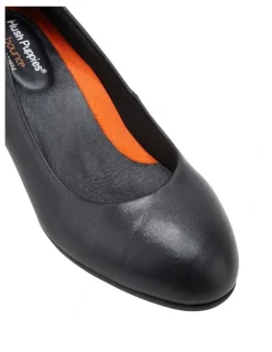 Hush Puppies The Block Leather Heeled Shoes in Black
