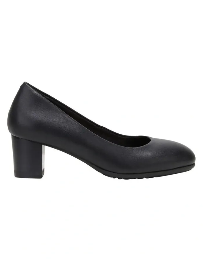 Hush Puppies The Block Leather Heeled Shoes in Black