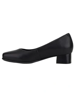 Hush Puppies The Low Square Leather Heeled Shoes in Black