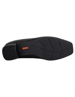 Hush Puppies The Low Square Leather Heeled Shoes in Black