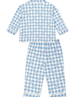 Huxbaby Check Snuggle Flannel Pyjama in Blue