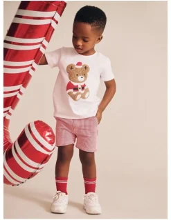Huxbaby Stripe Chino Shorts in Red
