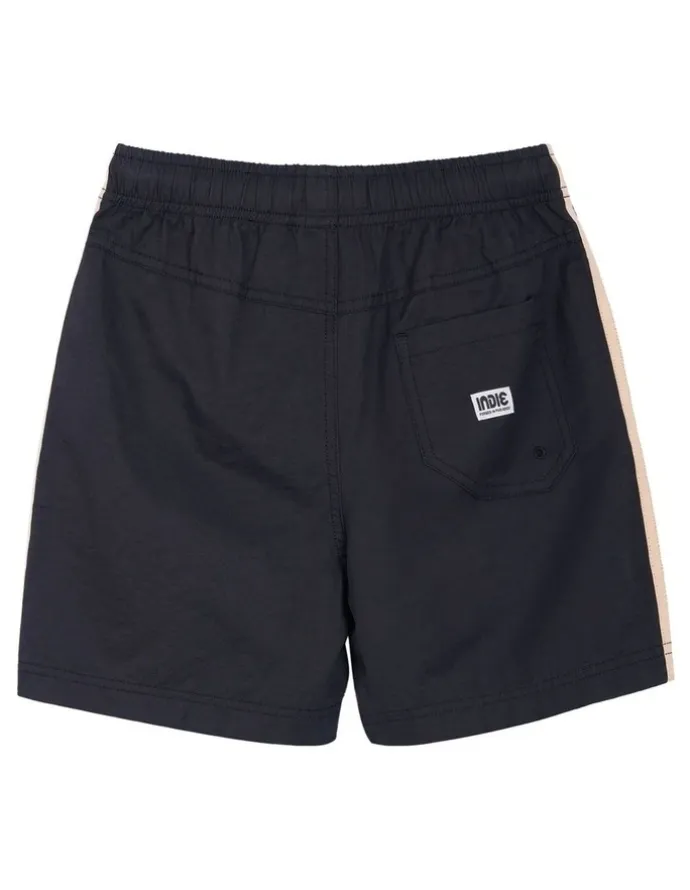Indie Kids by Industrie All Day Stripe Swim Trunk (3-7 Years) in Black