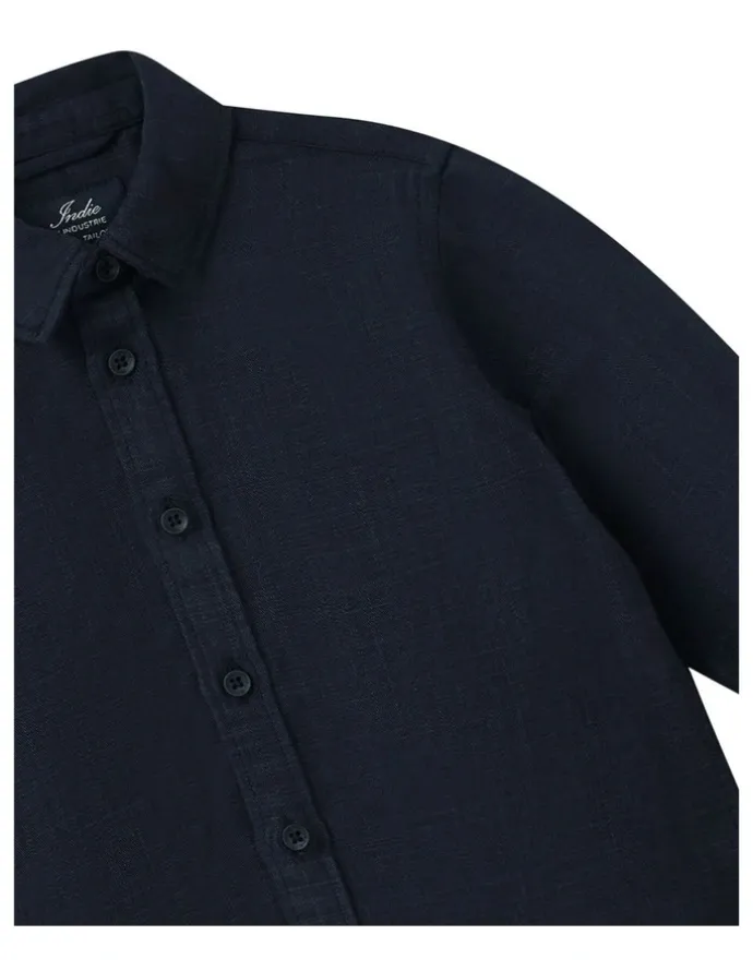 Indie Kids by Industrie The Lawson Textured Shirt (000-2 Years) in Navy